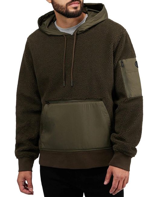 Faux shearling hoodie cheap