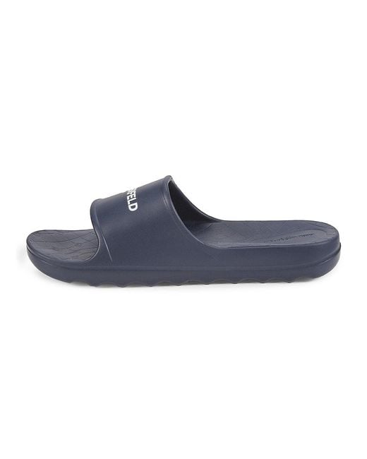 Karl Lagerfeld Black Logo-Detailed Platform Slide Sandals for men