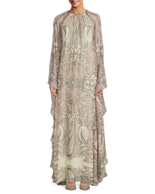 Etro Natural Print Silk Gown