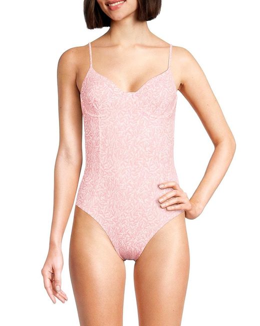 Onia Pink Chelsea Floral One Piece Swimsuit