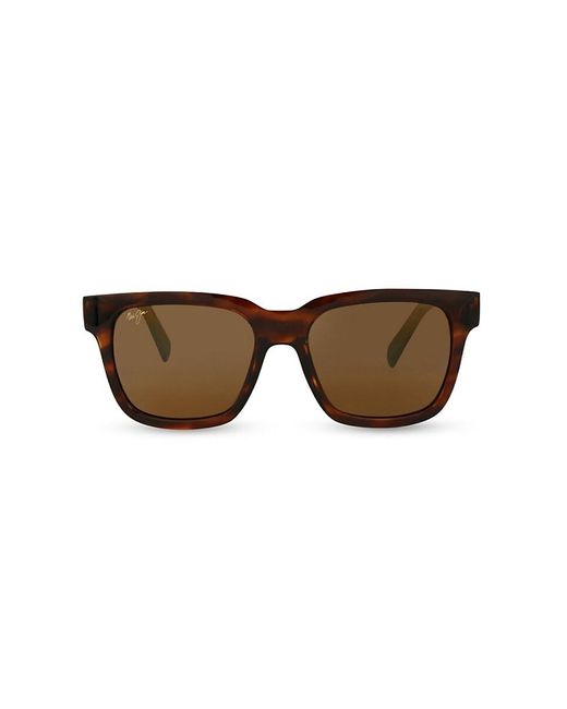 Maui Jim Brown 54Mm Rectangle Sunglasses
