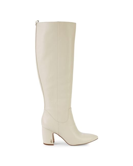 Sam Edelman Hai Leather Knee-high Boots in White | Lyst