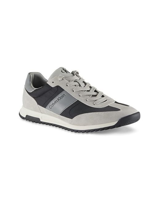 Calvin Klein Gray Galent Colorblocked Low-Top Sneakers for men