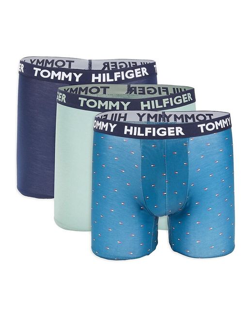 Tommy Hilfiger 3-pack Logo Waist Boxer Briefs in Blue for Men