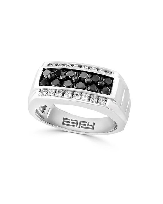 Effy Black 14k White Gold & 1.33 Tcw Diamond Ring for men