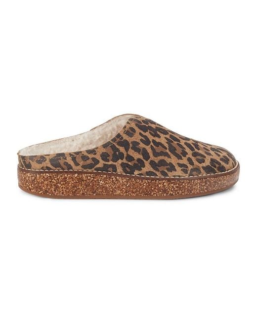 Lucky Brand Tamala2 Leopard-print Faux-fur-lined Clogs in Brown