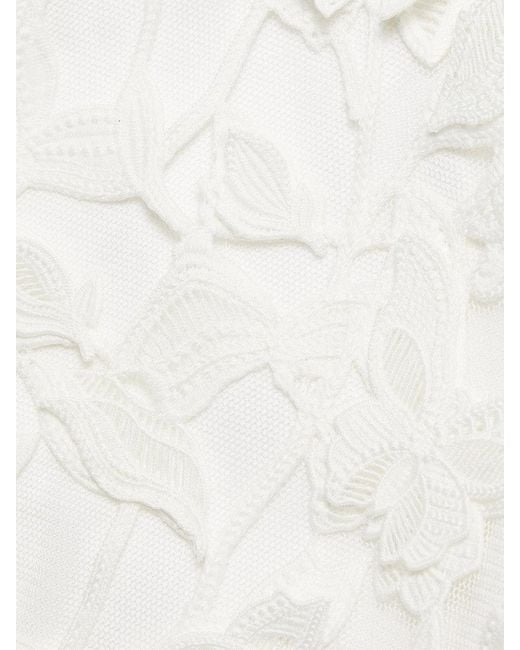 Jonathan Simkhai White Colette Mixed-Media Midi-Dress