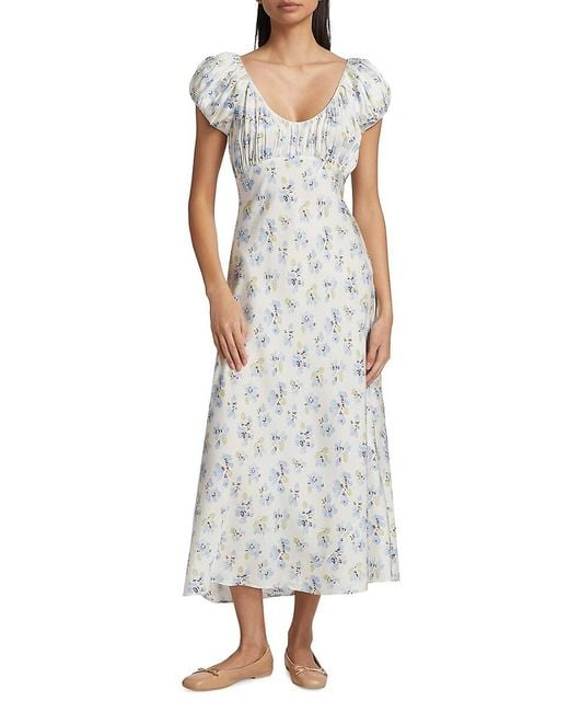 Doen Gray Florencia Silk-Blend Midi-Dress