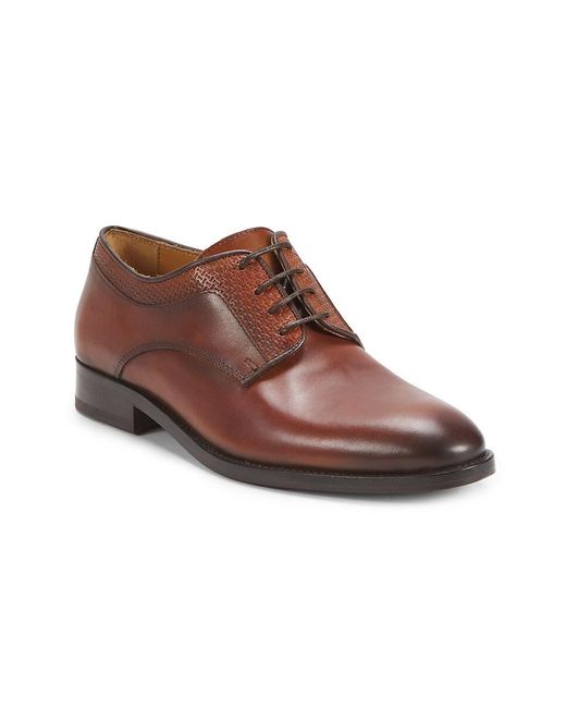 Saks Fifth Avenue Brown Troy Lace-Up Leather Oxfords for men