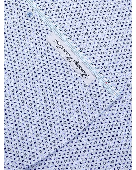 Robert Graham Blue Brexton Cotton-Blend Geometric Shirt for men