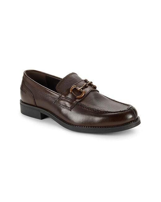 Saks Fifth Avenue Brown Ross Leather Bit Loafers for men