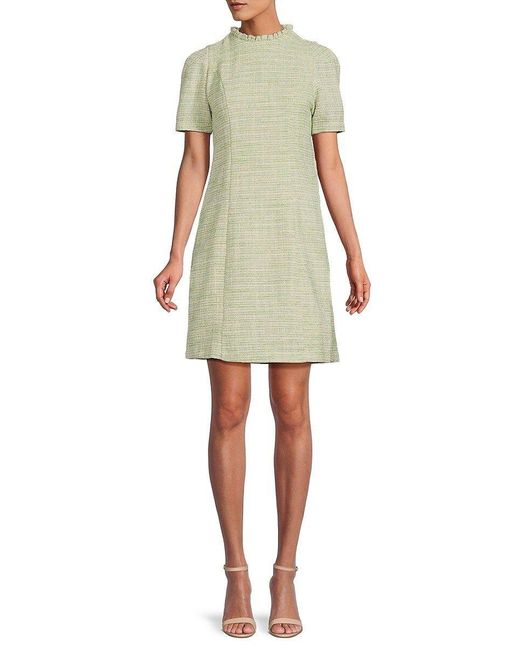 Nanette Lepore Short Sleeve Tweed Shift Dress in Natural Lyst