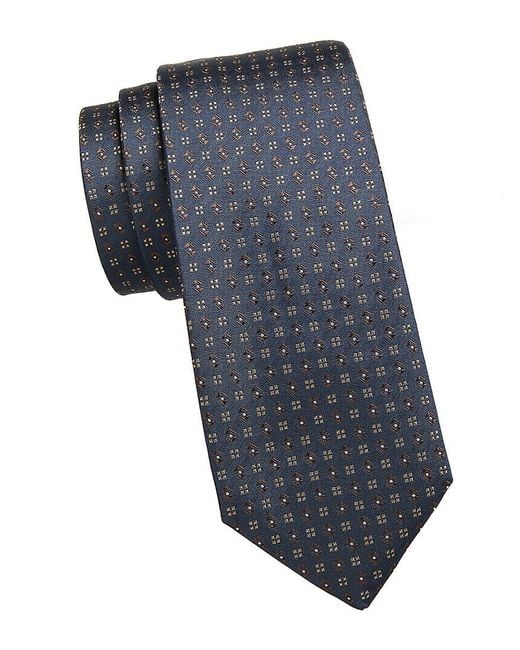Canali Gray Medallion Silk Tie for men