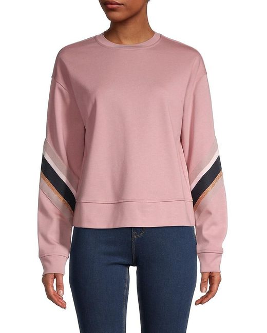 Ted Baker Jordan Striped Dropped-shoulder Sweatshirt in Pink | Lyst UK