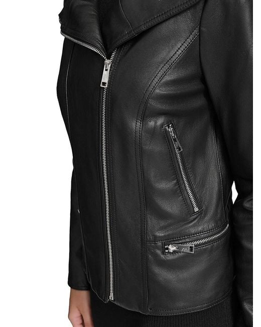 Andrew Marc Black Beckett Leather Moto Jacket