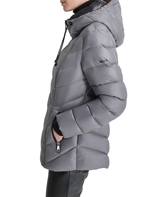 DKNY Down Puffer Jacket in Black Lyst UK