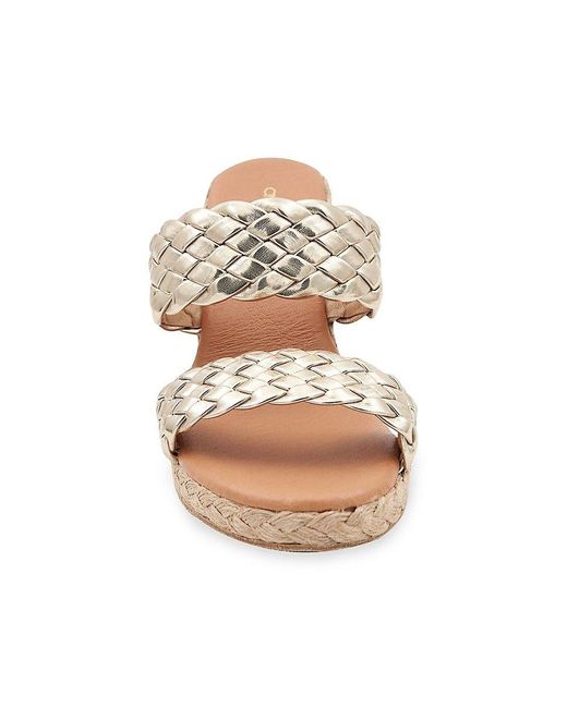 Andre Assous Aria Metallic Leather Espadrille Wedge Sandals in