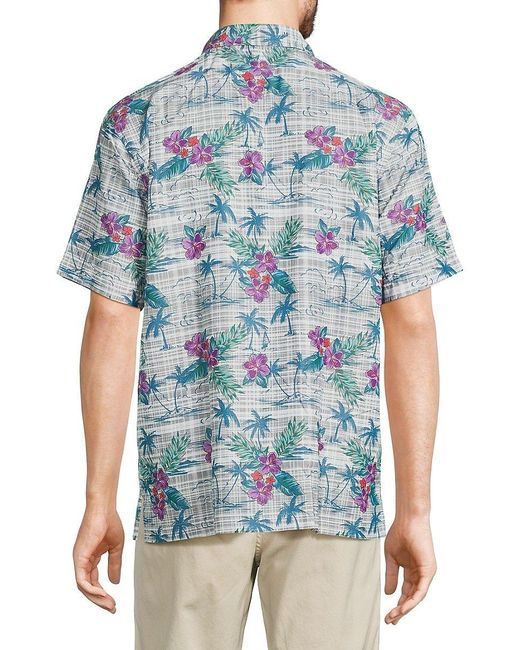 Men's Tommy Bahama Navy Chicago Bears Coconut Point Playa Floral IslandZone  Button-Up Shirt
