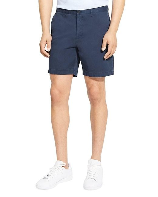 Theory Blue Zaine Slim-straight Chino Shorts for men