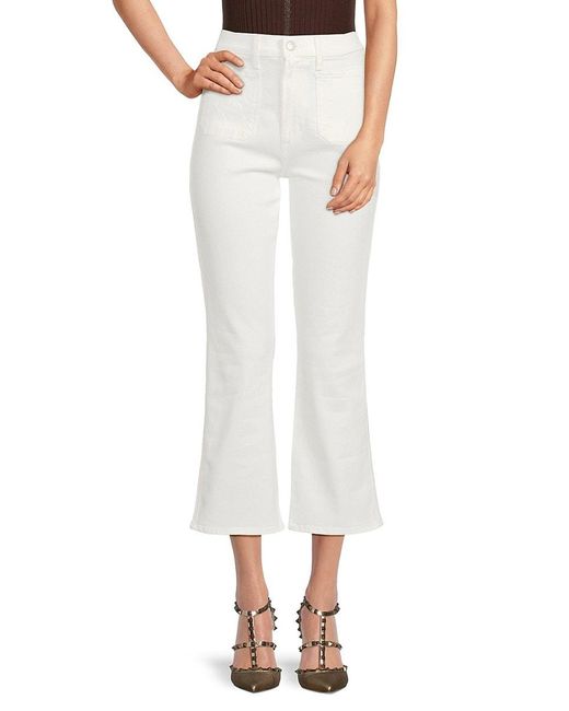 Joe's Jeans White High Rise Flare Leg Cropped Jeans