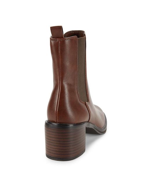 Saks Fifth Avenue Brown Chloe 55mm Stacked Heel Ankle Boots