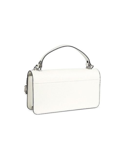 Karl Lagerfeld White Simone Leather Two Way Top Handle Bag