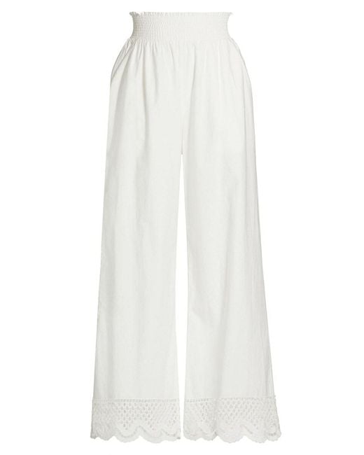 Rails White Henrik Cotton Scalloped Pants