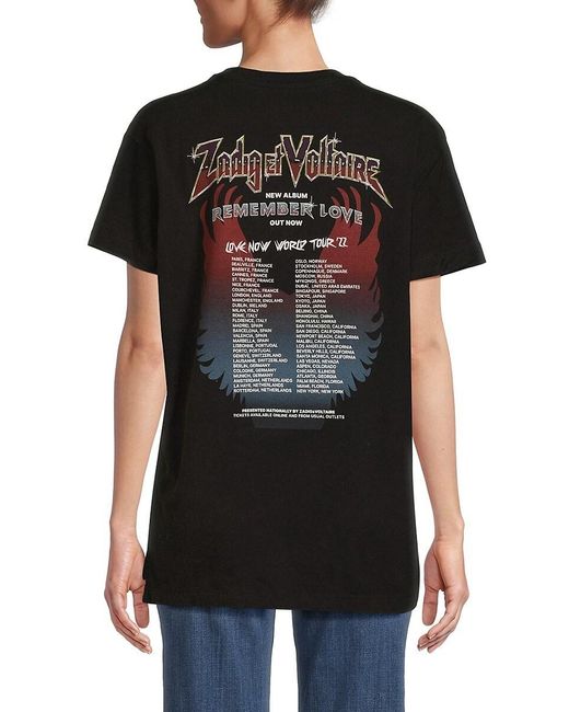 Zadig & Voltaire Black Tom Compo Graphic Tshirt