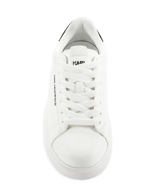 Karl Lagerfeld Black Round-Toe Logo Low-Top Sneakers for men