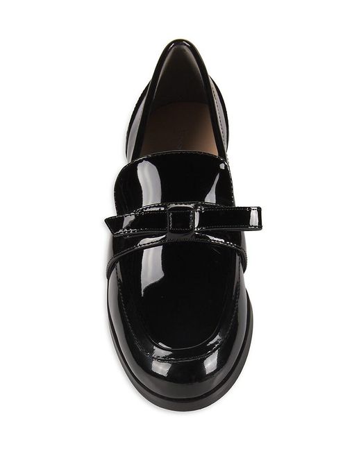 Stuart Weitzman Purple Emma Patent Leather Bow Loafers
