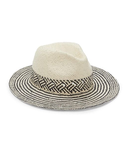 Saks Fifth Avenue Two-tone Straw Fedora Hat in Ivory Grey (Grey) | Lyst ...