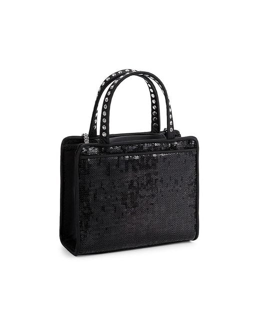 Karl Lagerfeld Black Mini Maybelle Sequin Top Handle Bag