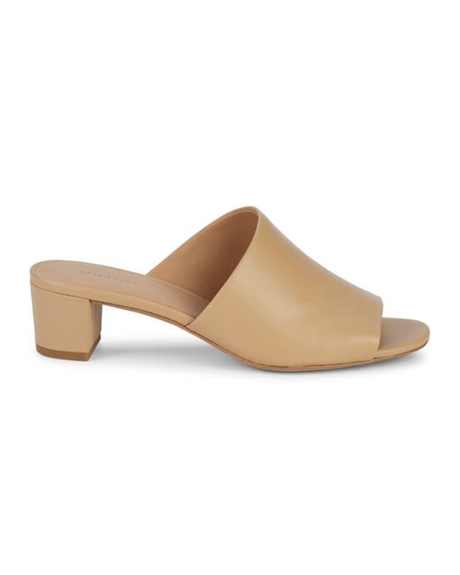 Nude leather mules sale