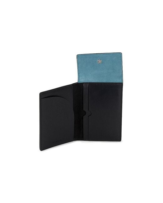 Ashya Blue Logo Leather Lanyard Passport Holder for men