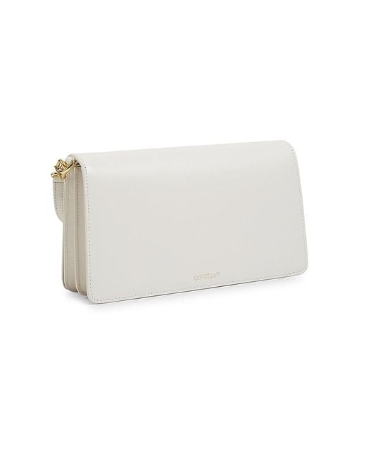 Off-White c/o Virgil Abloh White Jitney Logo Leather Shoulder Bag