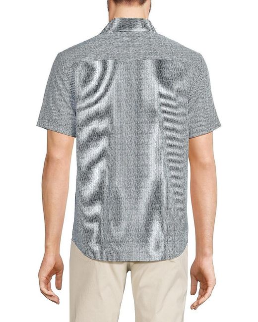 Kenneth Cole Gray Striped Short Sleeve Shirt for men