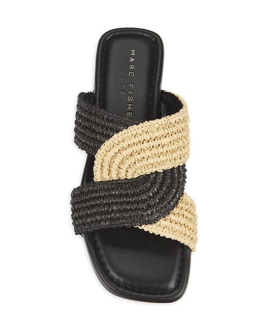 Marc Fisher Black Navie Textured Sandals