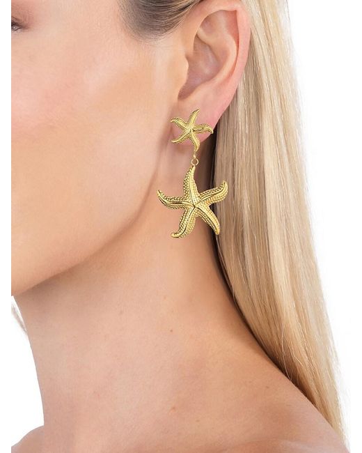 Eye Candy LA Metallic Luxe Aya Goldtone Starfish Dangle Earrings