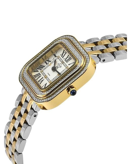 Gv2 Metallic Bellagio 30Mm Two Tone 0.04 Tcw Diamond Bracelet Watch