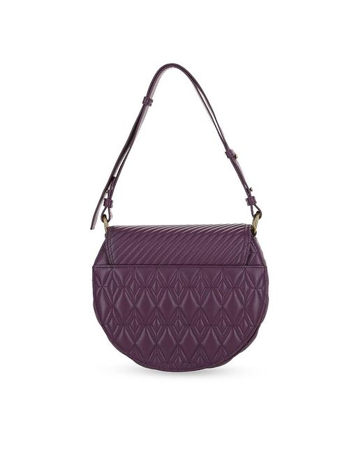 Just Cavalli Purple Icon Tiger Plaque Shoulder Bag