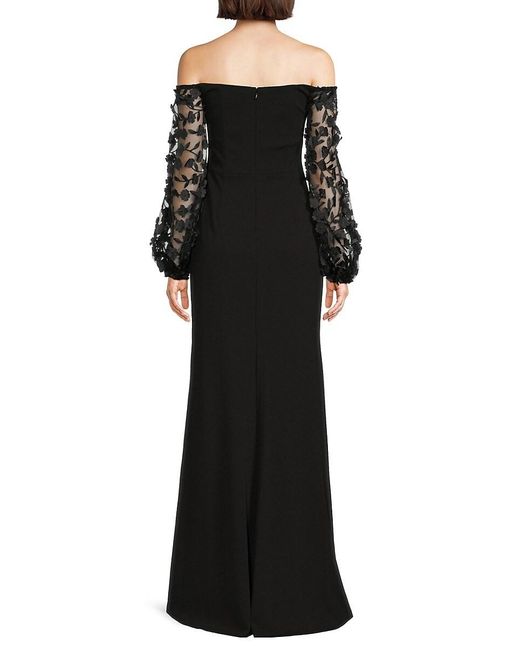 Eliza J Black Off-The-Shoulder Gown