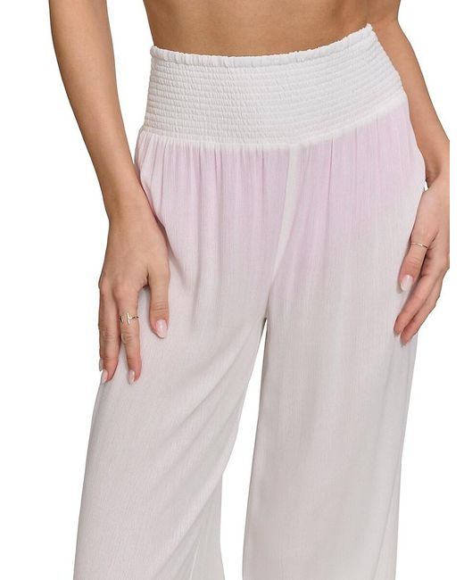 DKNY Black Gauze Wide Leg Cover Up Pants