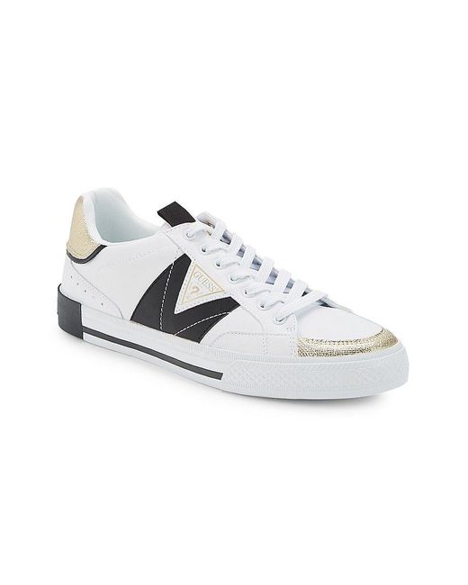 Guess Lace Up Low Top Sneakers in Metallic for Men | Lyst