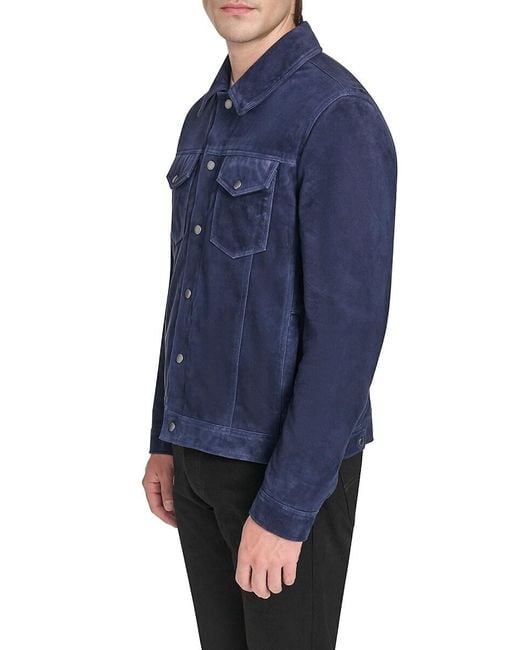 Cole Haan Green Suede Regular Fit Jacket for men