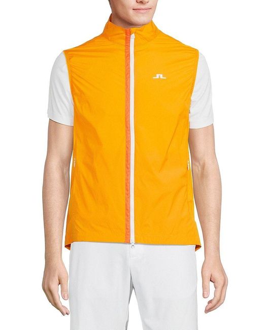 J.Lindeberg Yellow Ash Logo Packable Vest for men