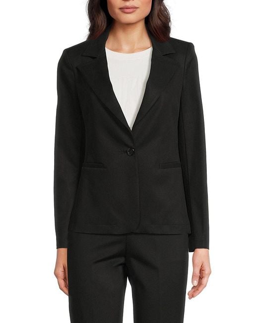 Alice + Olivia Black Macey Chino Fitted Blazer