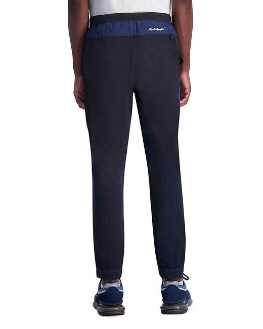 Karl Lagerfeld Blue Contrast Stripe Relaxed Track Pants for men