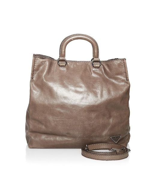 Prada Vitello Shine Leather Top Handle Bag on SALE