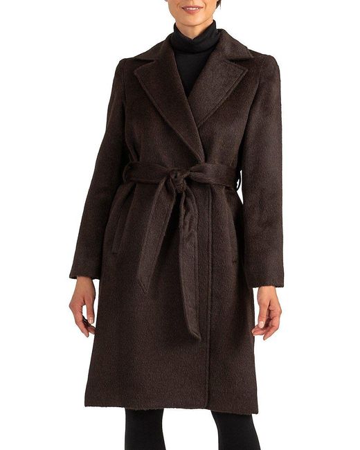Sofia Cashmere Wool Blend Wrap Coat in Black Lyst