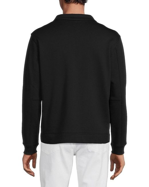 Theory Black Garson Qz. Force Zip Pullover for men
